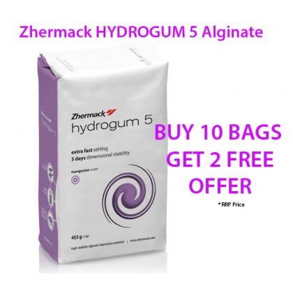 Zhermack Hydrogum 5 - Purple Alginate - High Stability - 453g - BUY 10 BAGS GET 2 FREE PROMO OFFER 